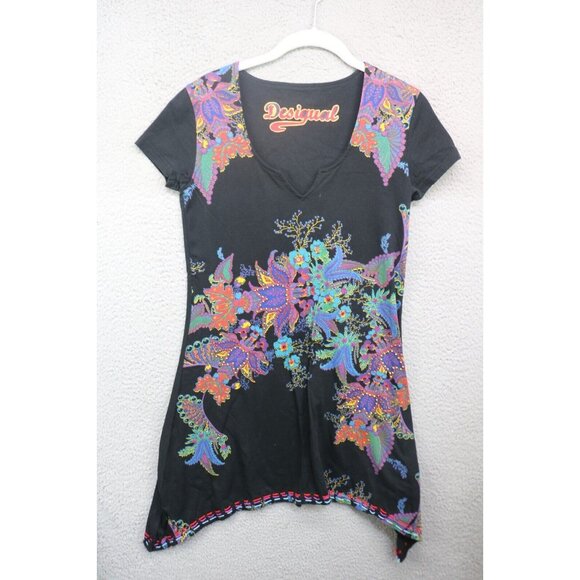 Desigual Beaded Embroidered Floral Dress-Size Small-Whimsigoth - Picture 1 of 12